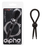 Alpha Liquid Silicone Lasso Ring Black Adjustable Size Stretchy Enhancer COCK RINGS